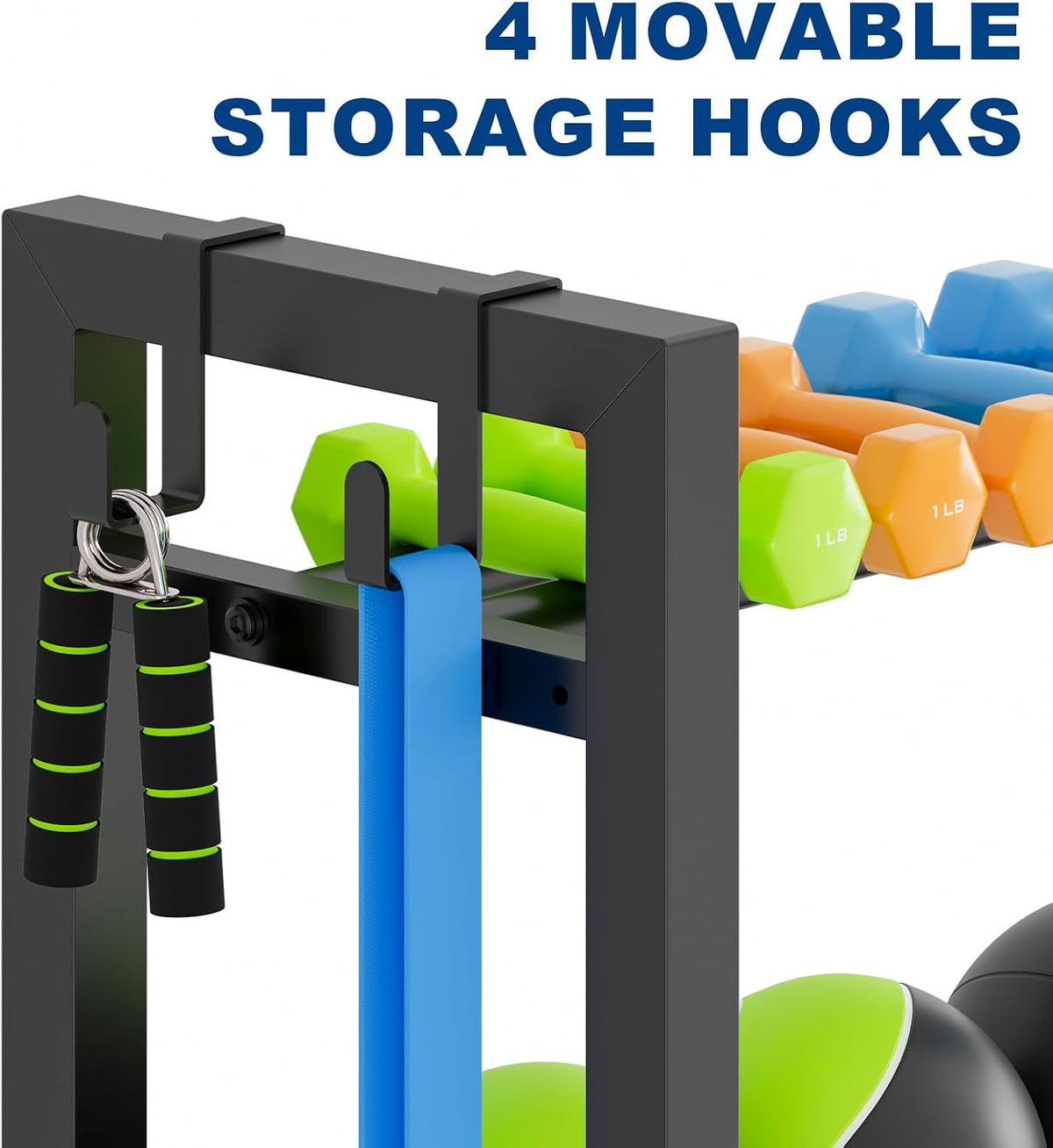 4‑Tier Dumbbell Rack‑With Yoga Mat Holder