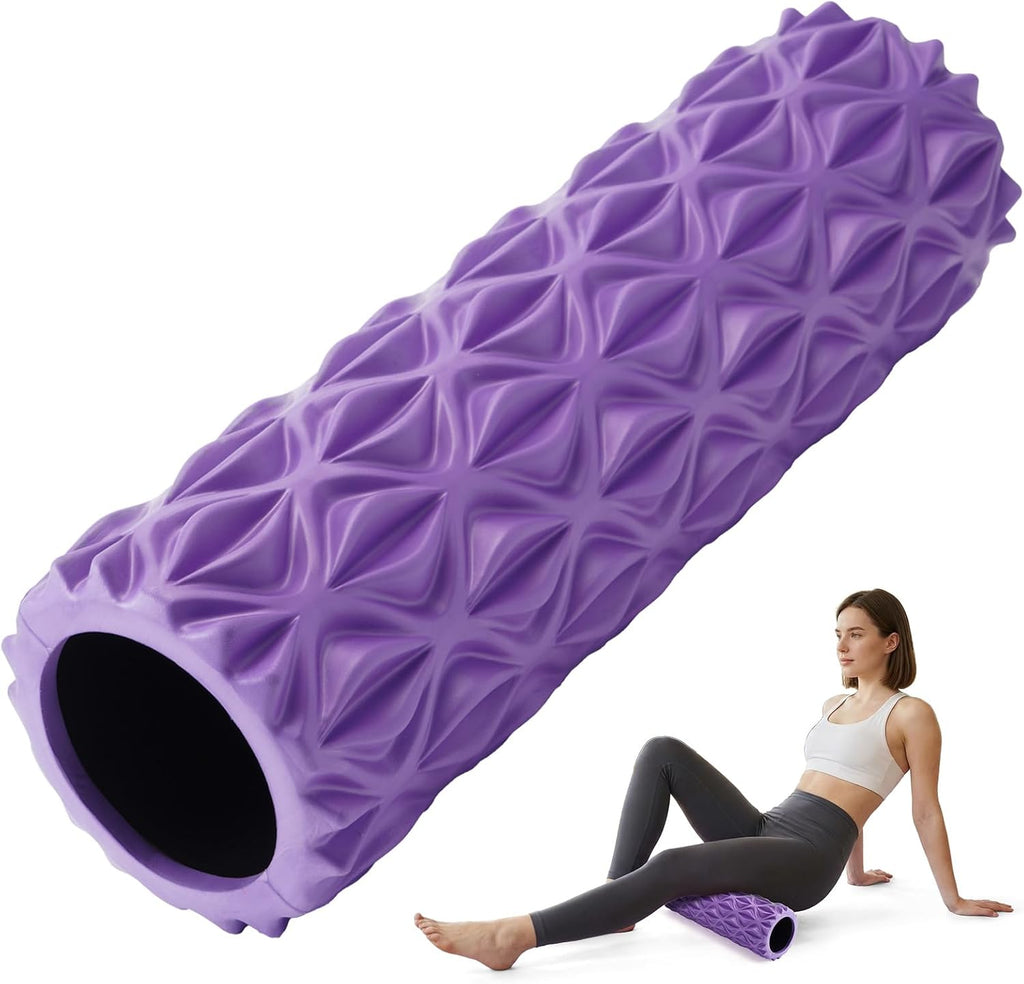 15" High‑Density Deep Tissue Foam Roller‑Purple