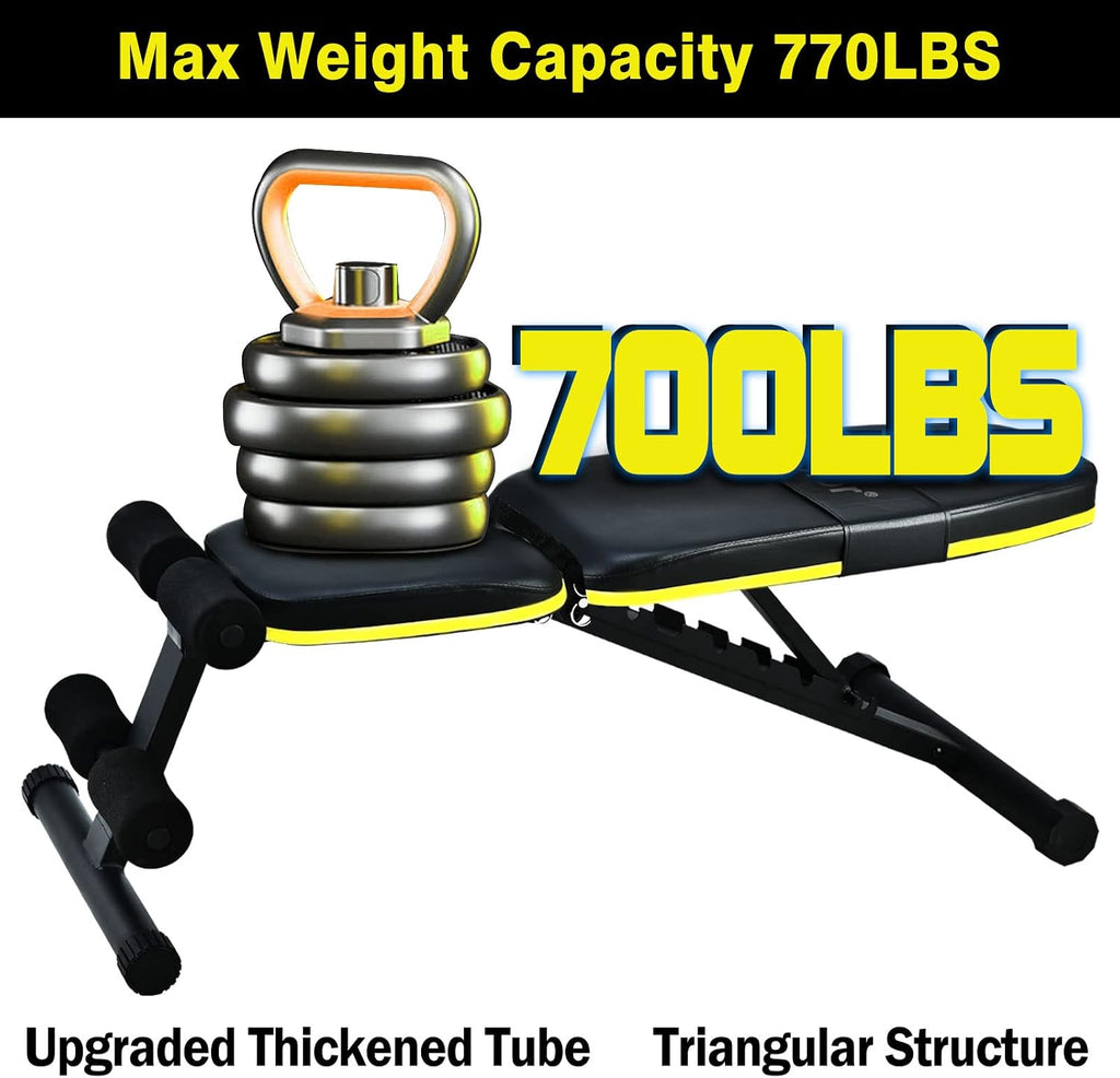 Foldable Adjustable Weight Bench‑700 LBS