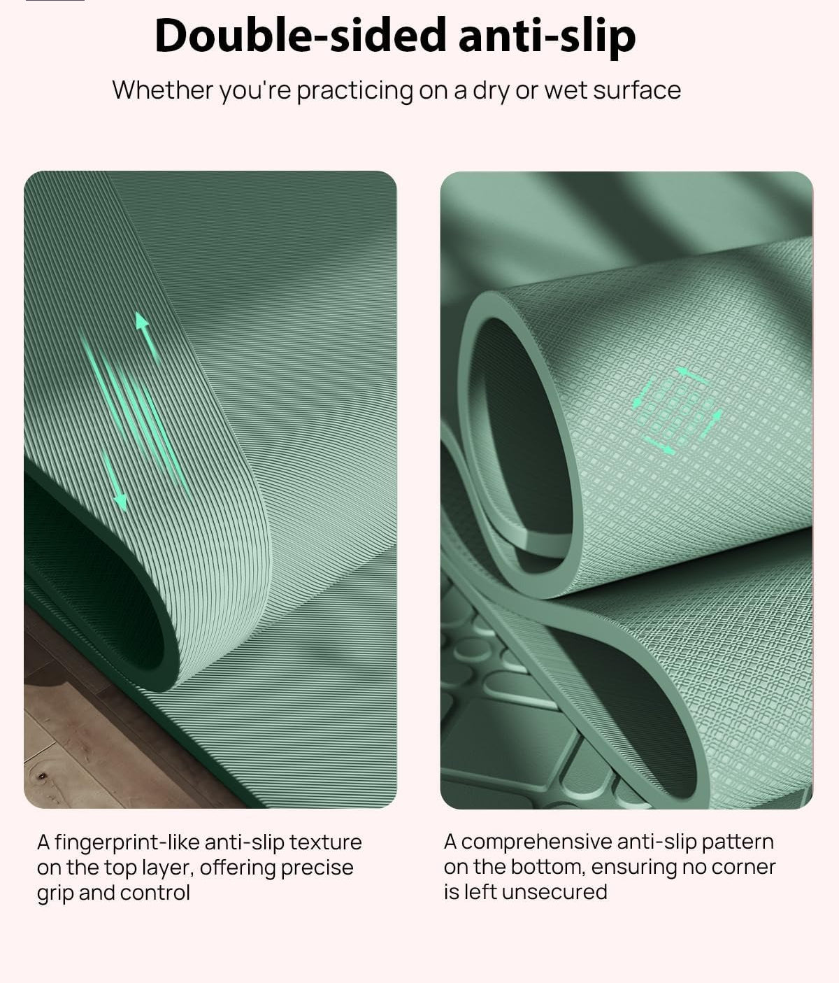 7mm Extra‑Wide Yoga Mat 72" x 32" with Carry Strap