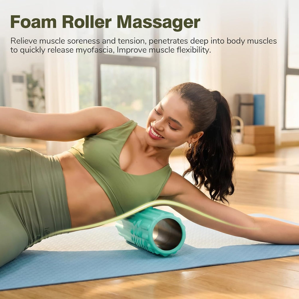5‑in‑1 Textured Foam Roller Set‑Green