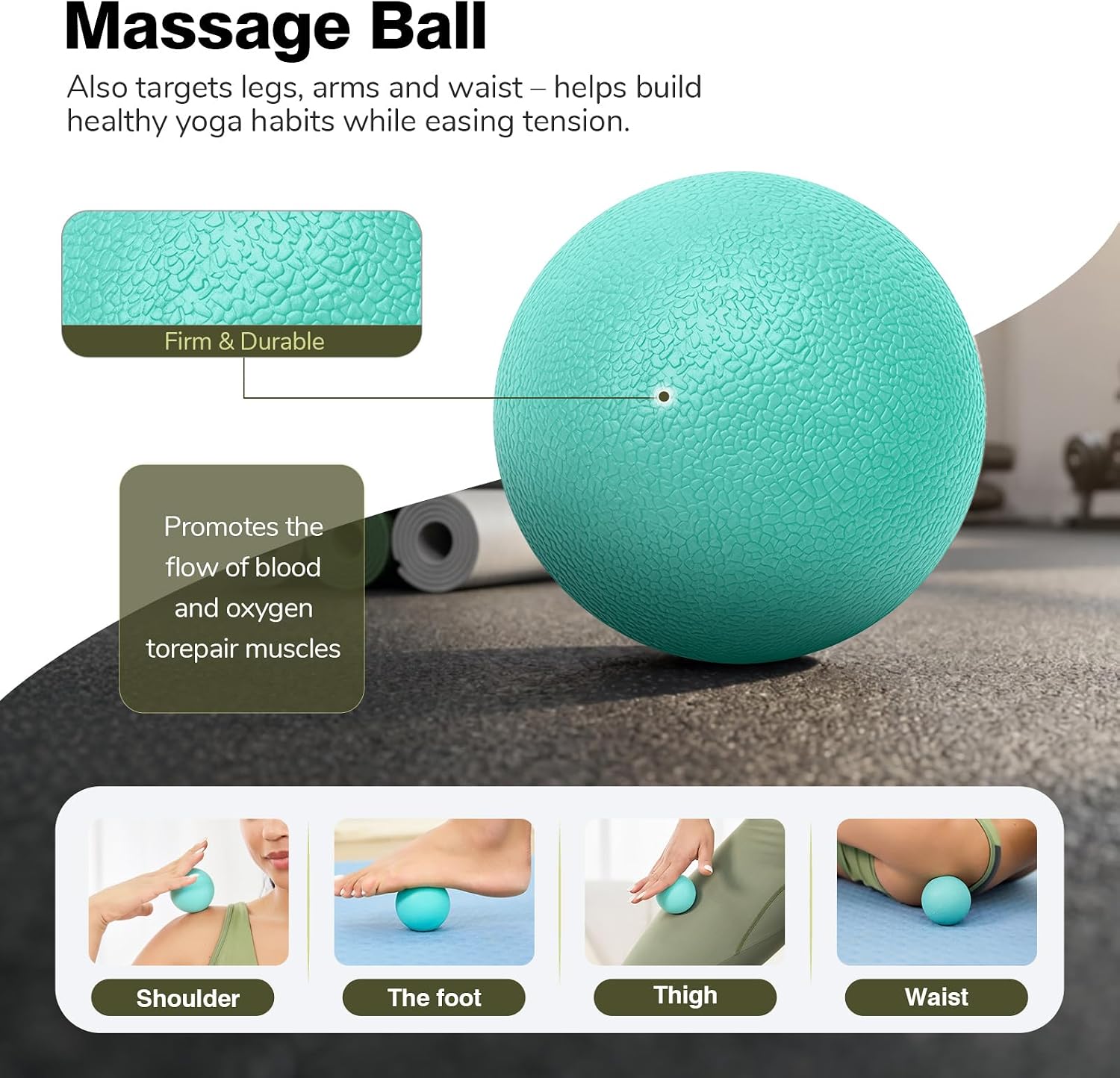 5‑in‑1 Textured Foam Roller Set‑Green