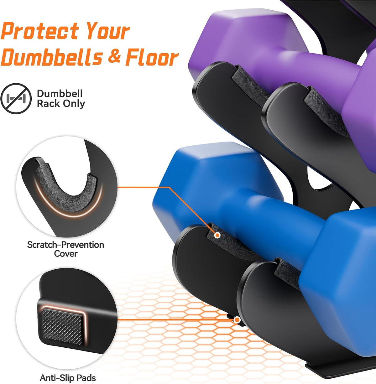 4‑Tier Dumbbell Rack‑Home Gym Weight Stand