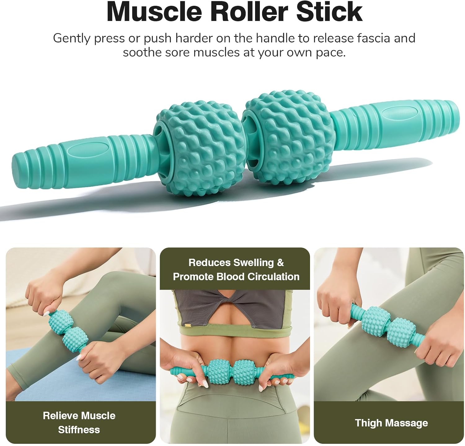 5‑in‑1 Textured Foam Roller Set‑Green