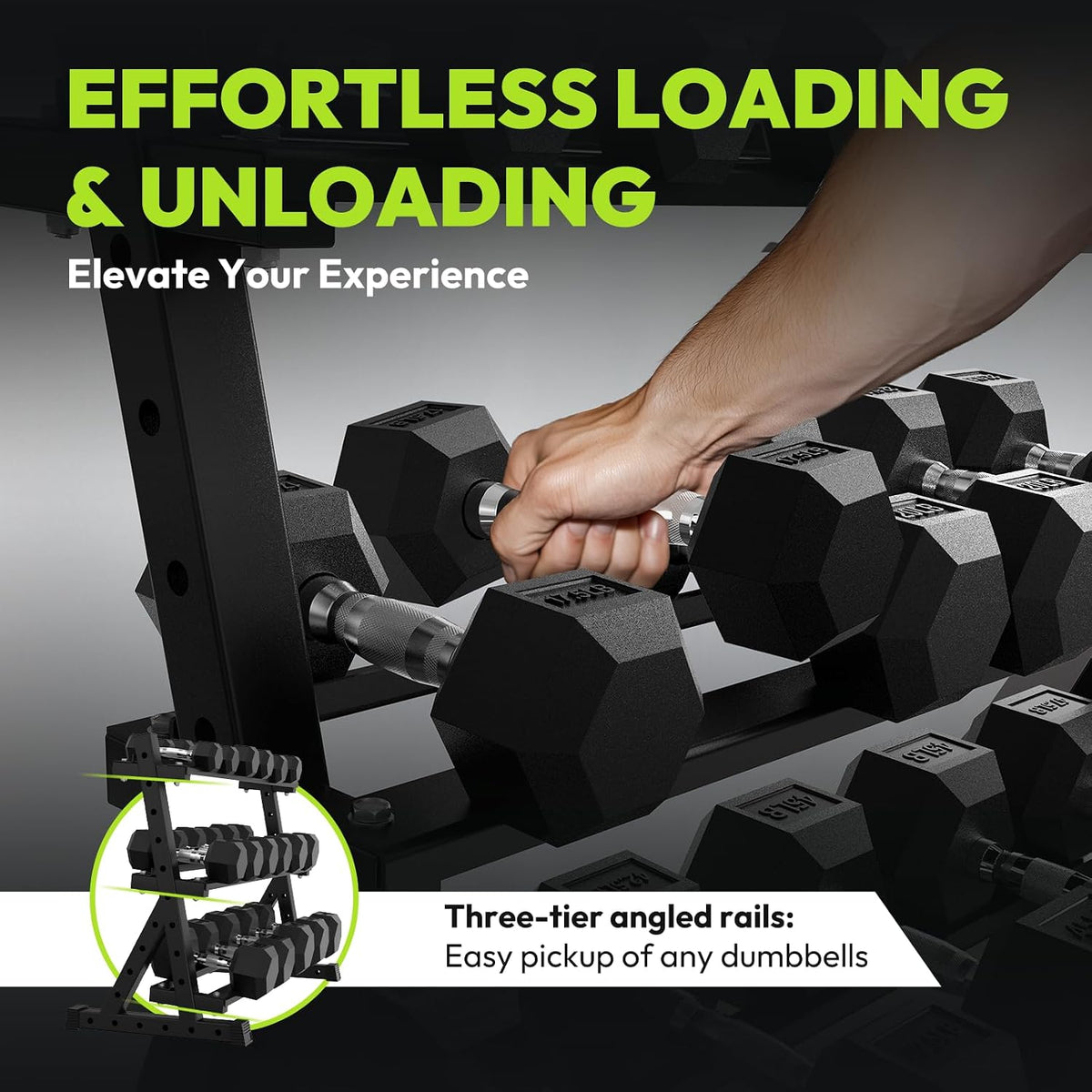 4‑Tier & 5‑Tier Dumbbell Rack‑Rack Only