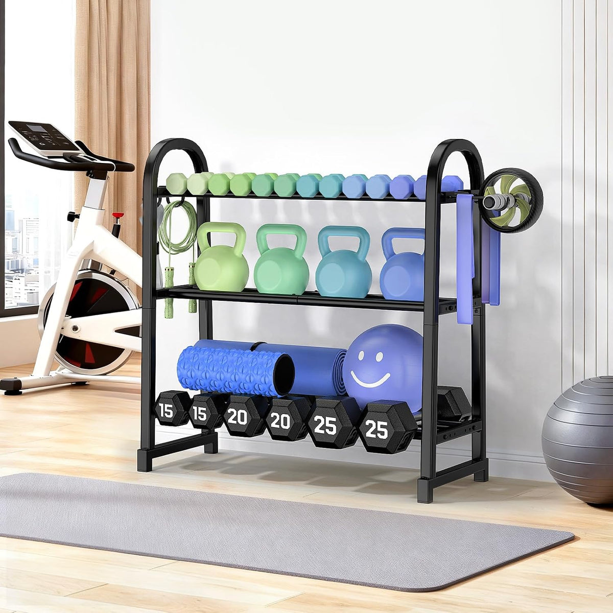 3‑Tier Dumbbell Rack‑Home Gym Weight Stand Only