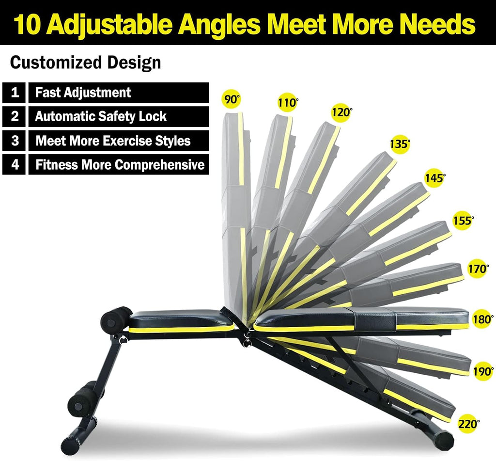 Foldable Adjustable Weight Bench‑700 LBS