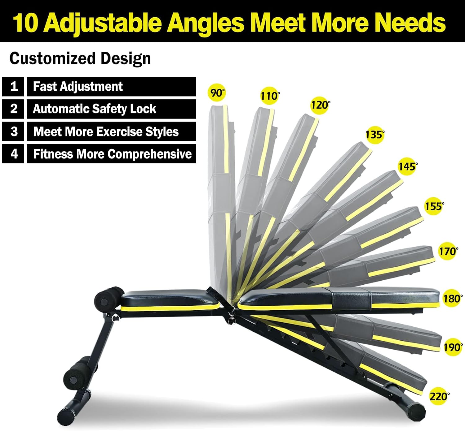 Foldable Adjustable Weight Bench‑700 LBS