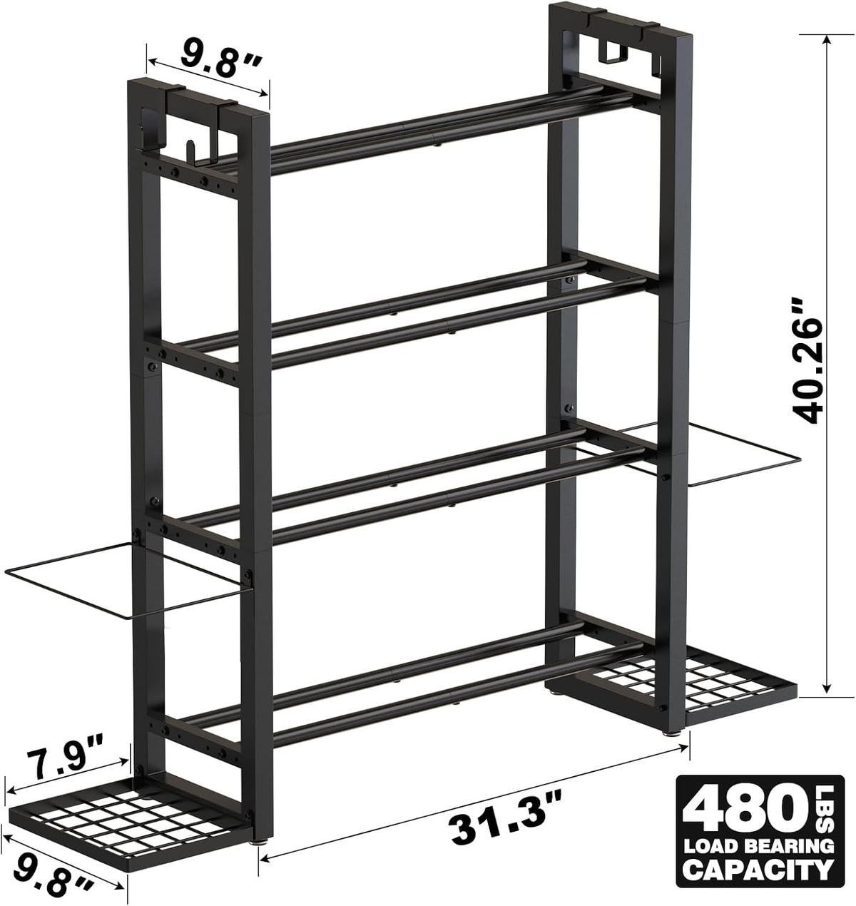 4‑Tier Dumbbell Rack‑With Yoga Mat Holder