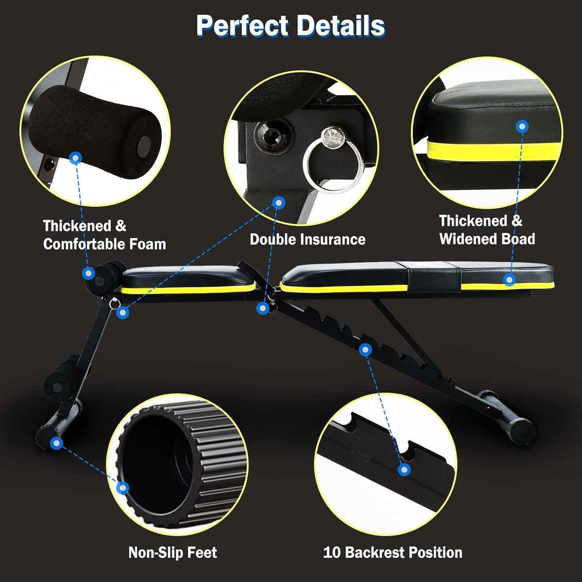 Foldable Adjustable Weight Bench‑700 LBS