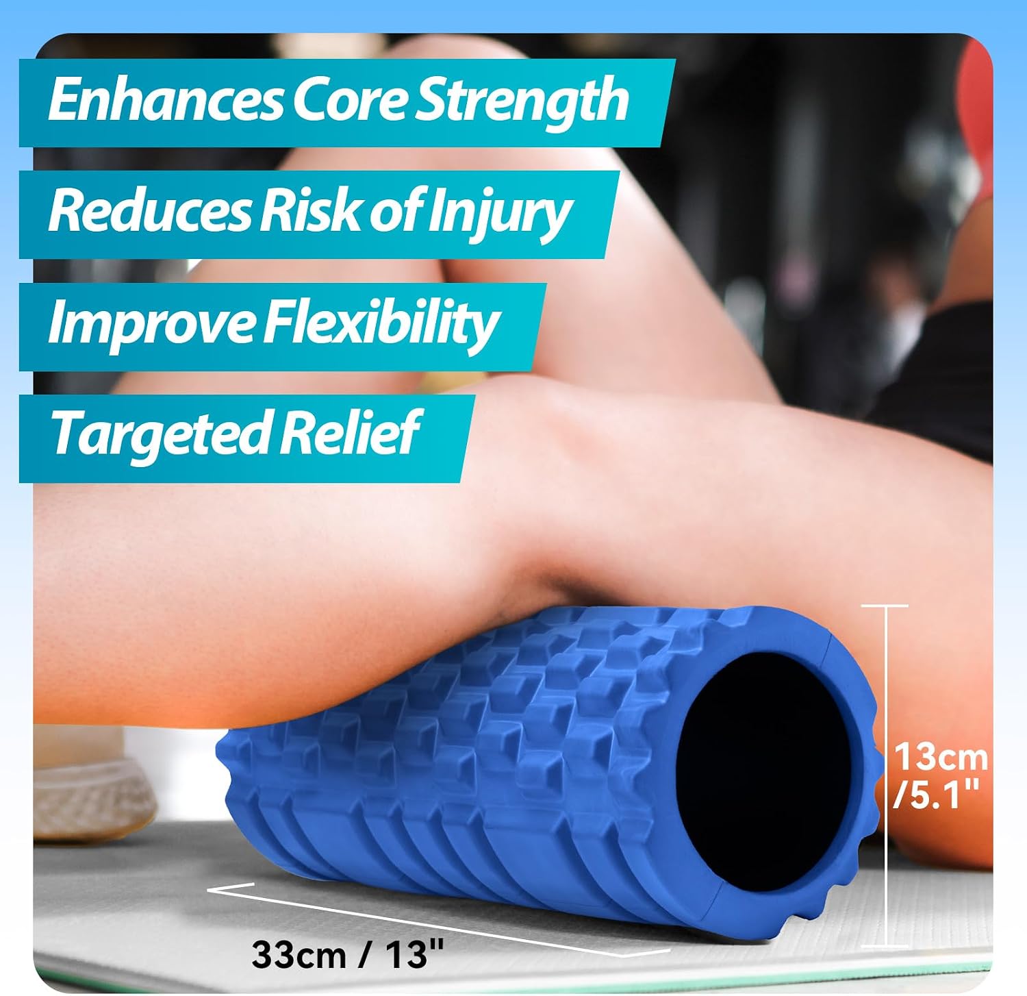 13" High‑Density Foam Roller‑Blue