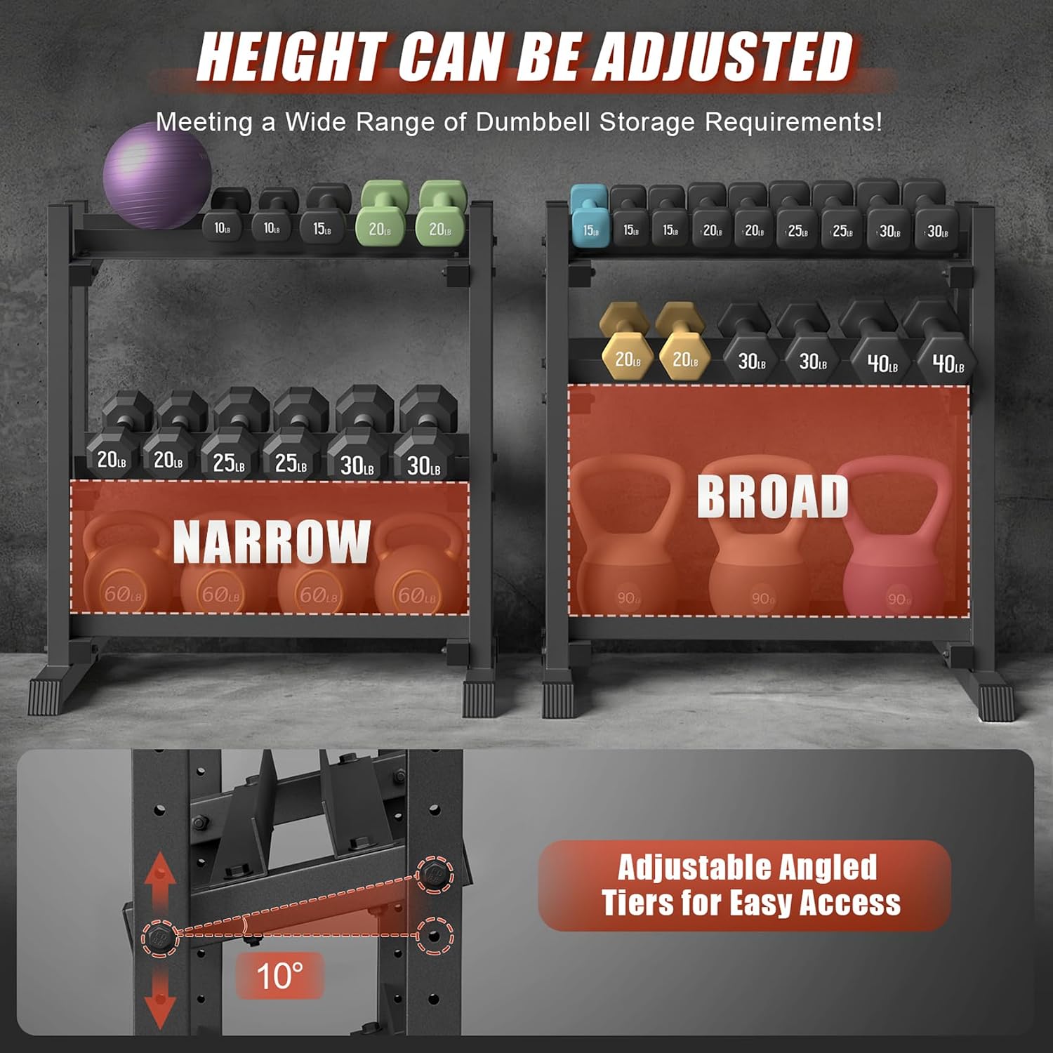 3‑Tier Dumbbell Rack Stand Only