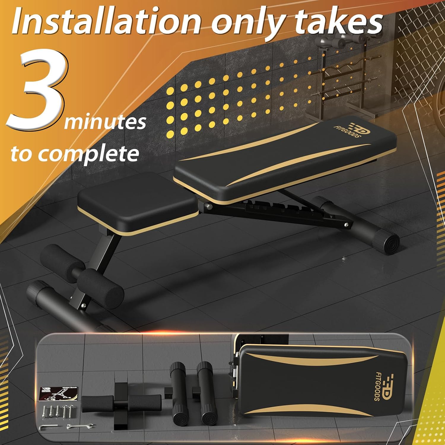 Foldable Adjustable Weight Bench‑660 LBS