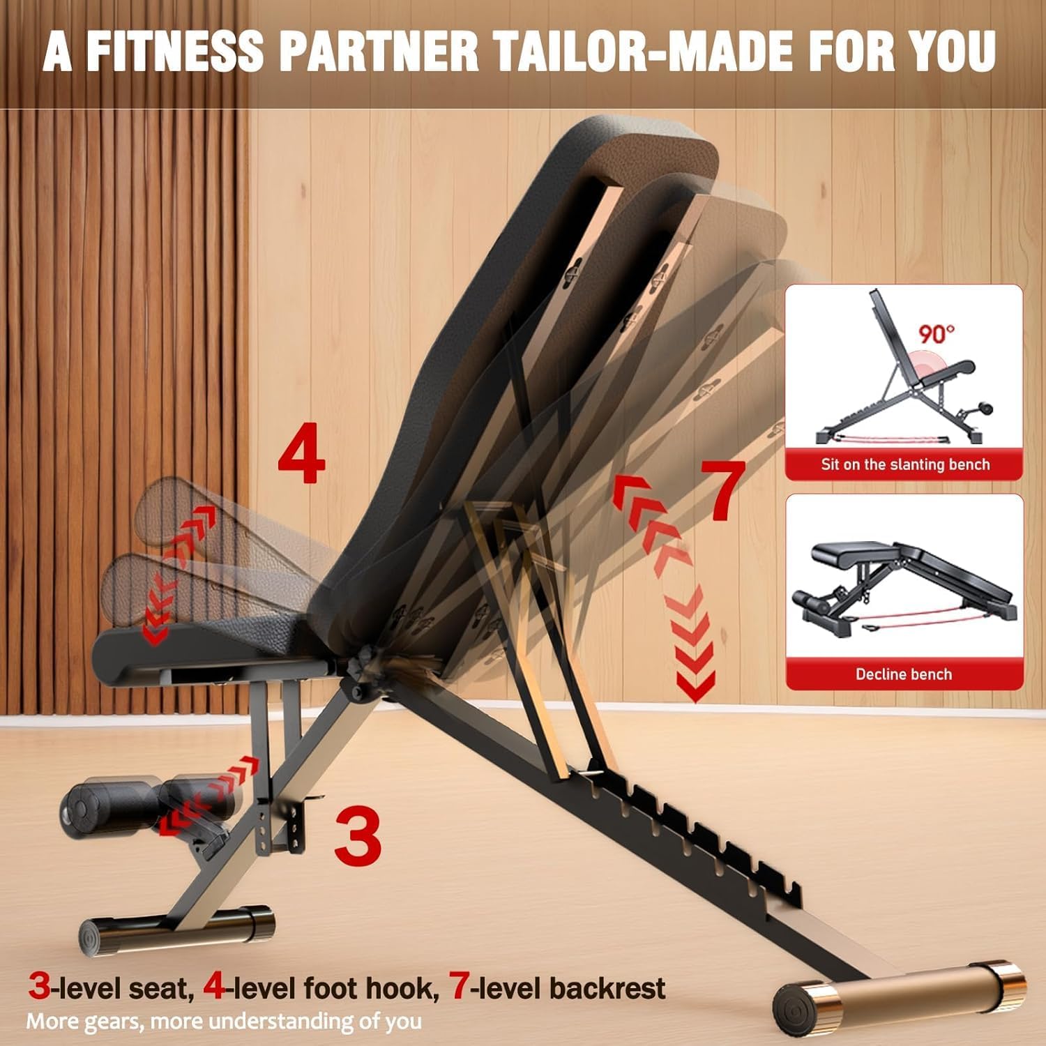Adjustable Weight Bench‑With Leg Extension, Foldable