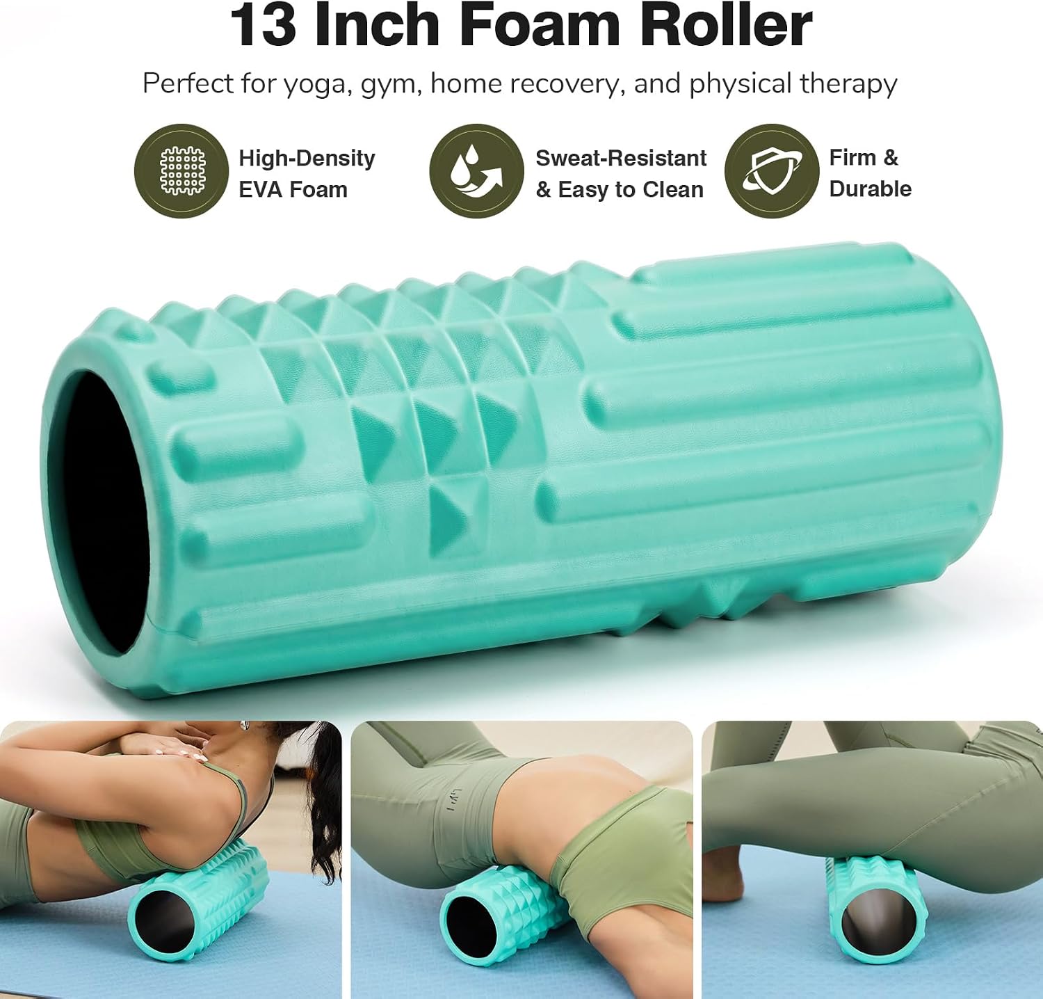 5‑in‑1 Textured Foam Roller Set‑Green