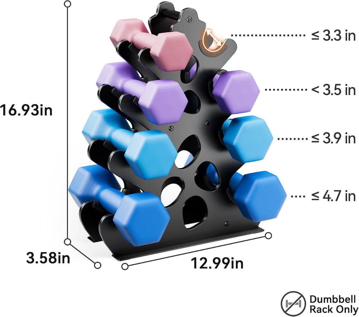 4‑Tier Dumbbell Rack‑Home Gym Weight Stand