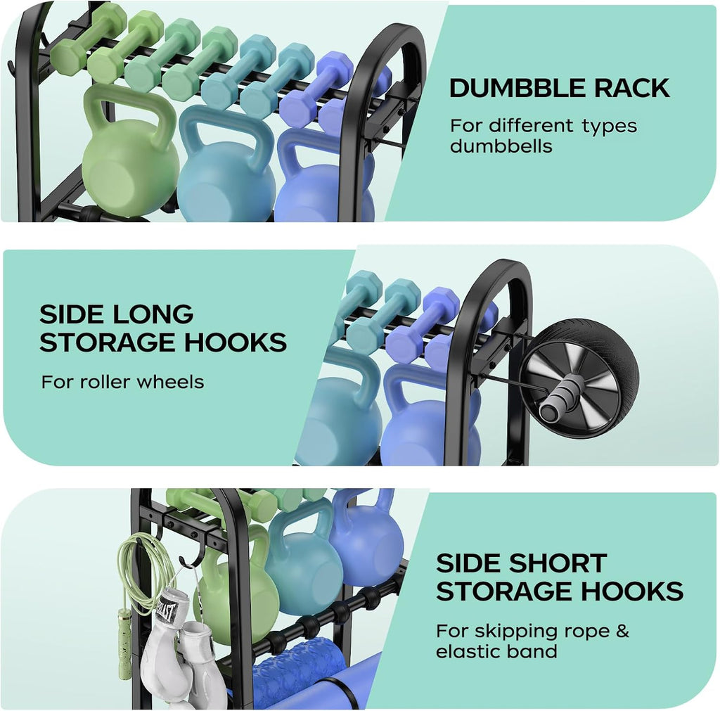 3‑Tier Dumbbell Rack‑Home Gym Weight Stand Only