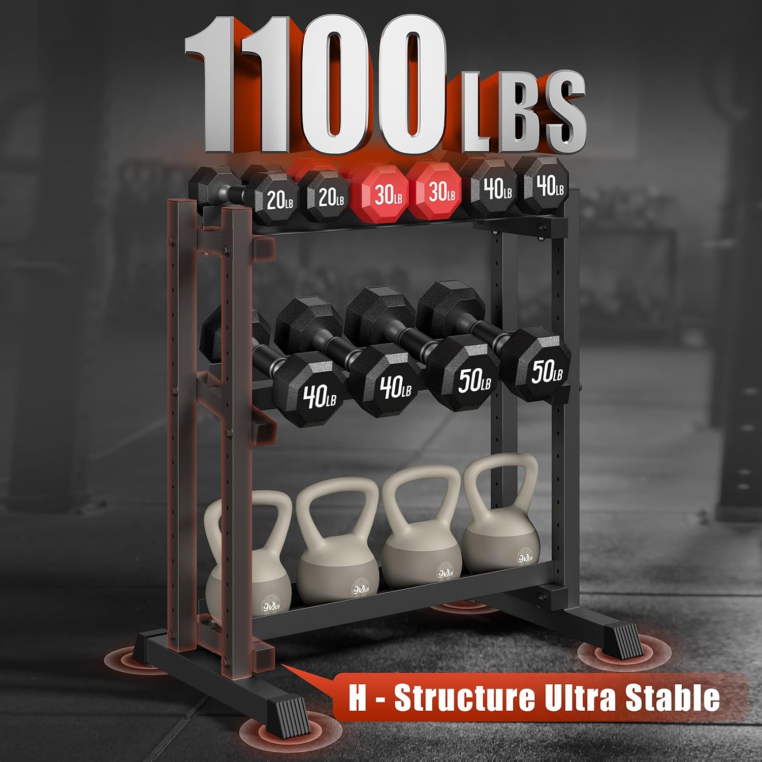 3‑Tier Dumbbell Rack Stand Only