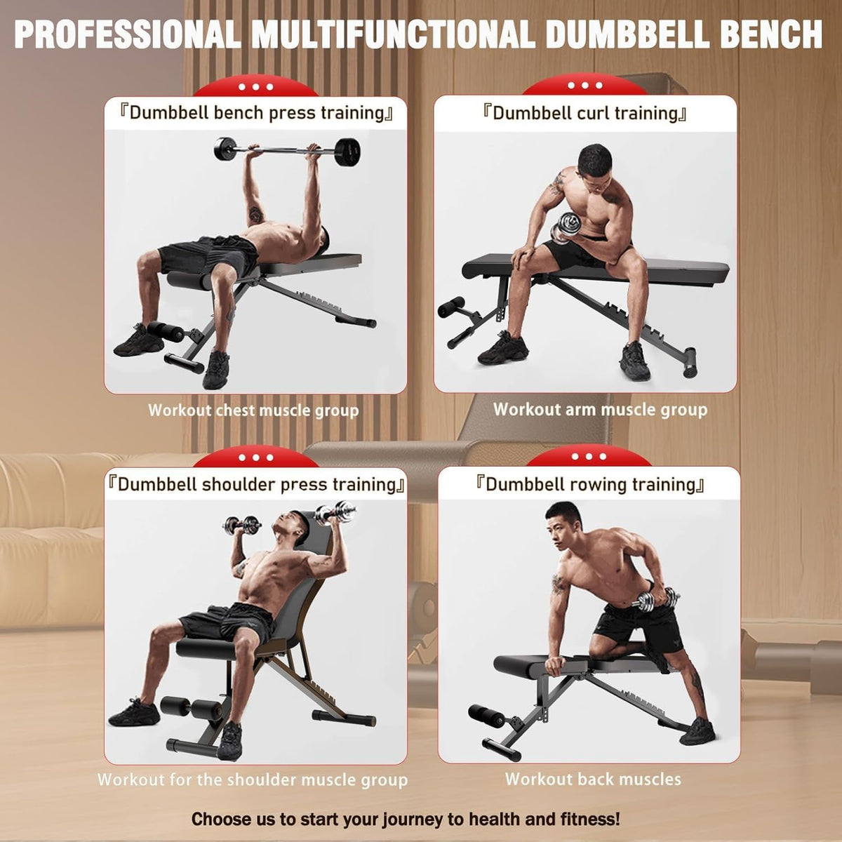 Adjustable Weight Bench‑With Leg Extension, Foldable