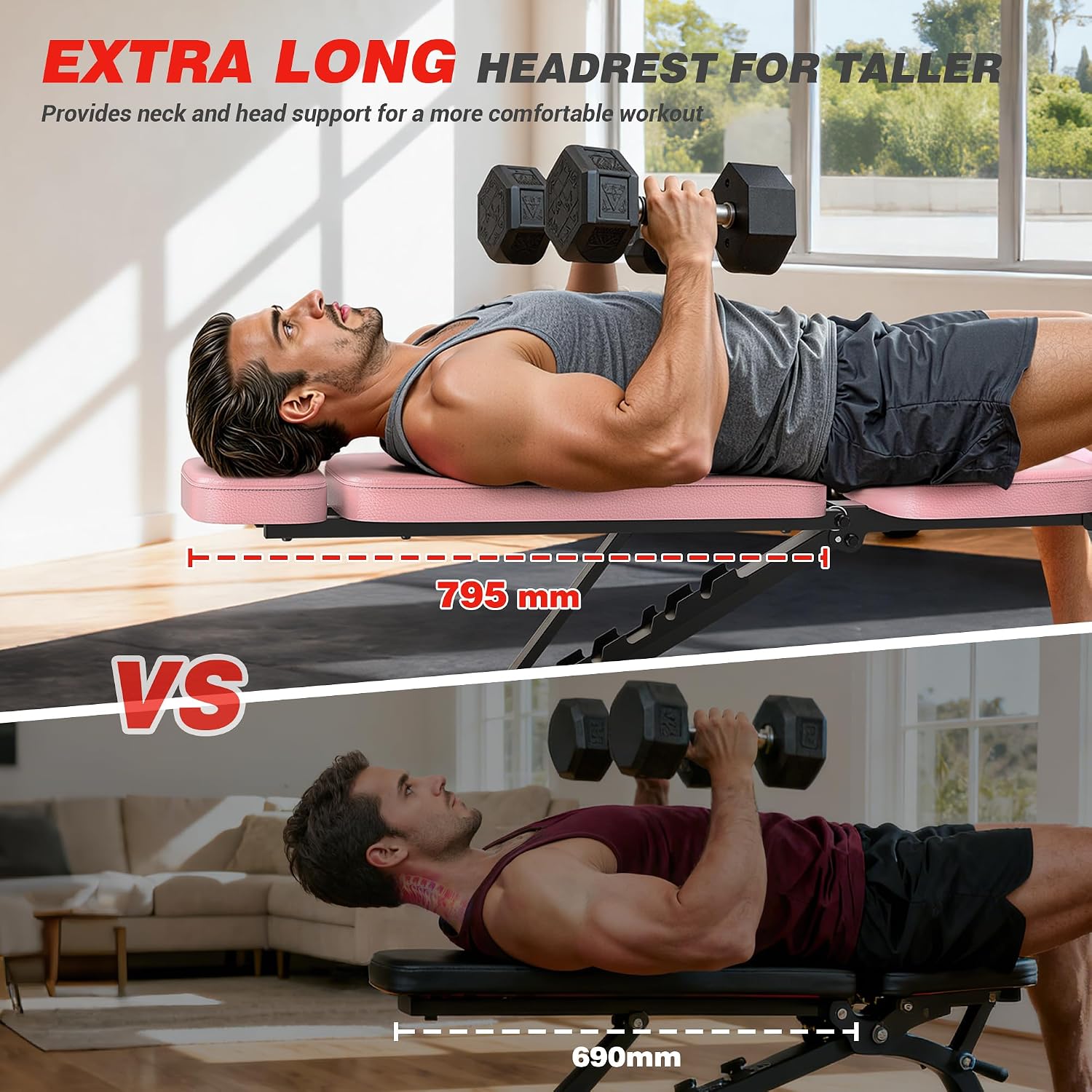 Foldable Adjustable Weight Bench‑800 LBS