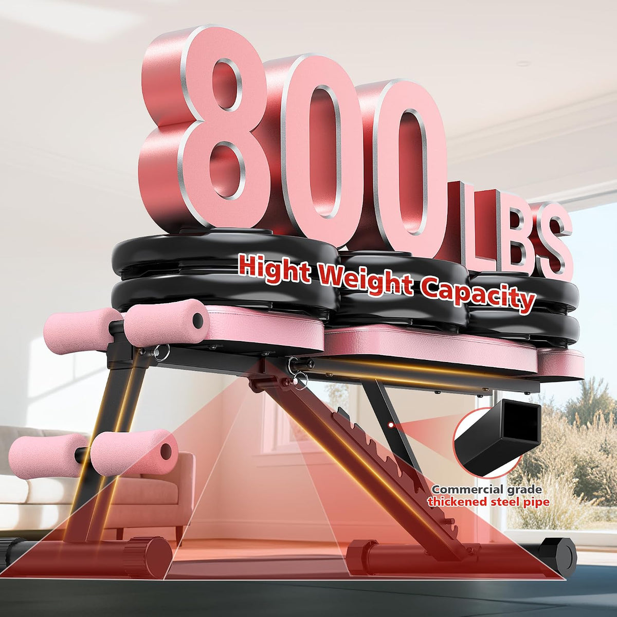 Foldable Adjustable Weight Bench‑800 LBS