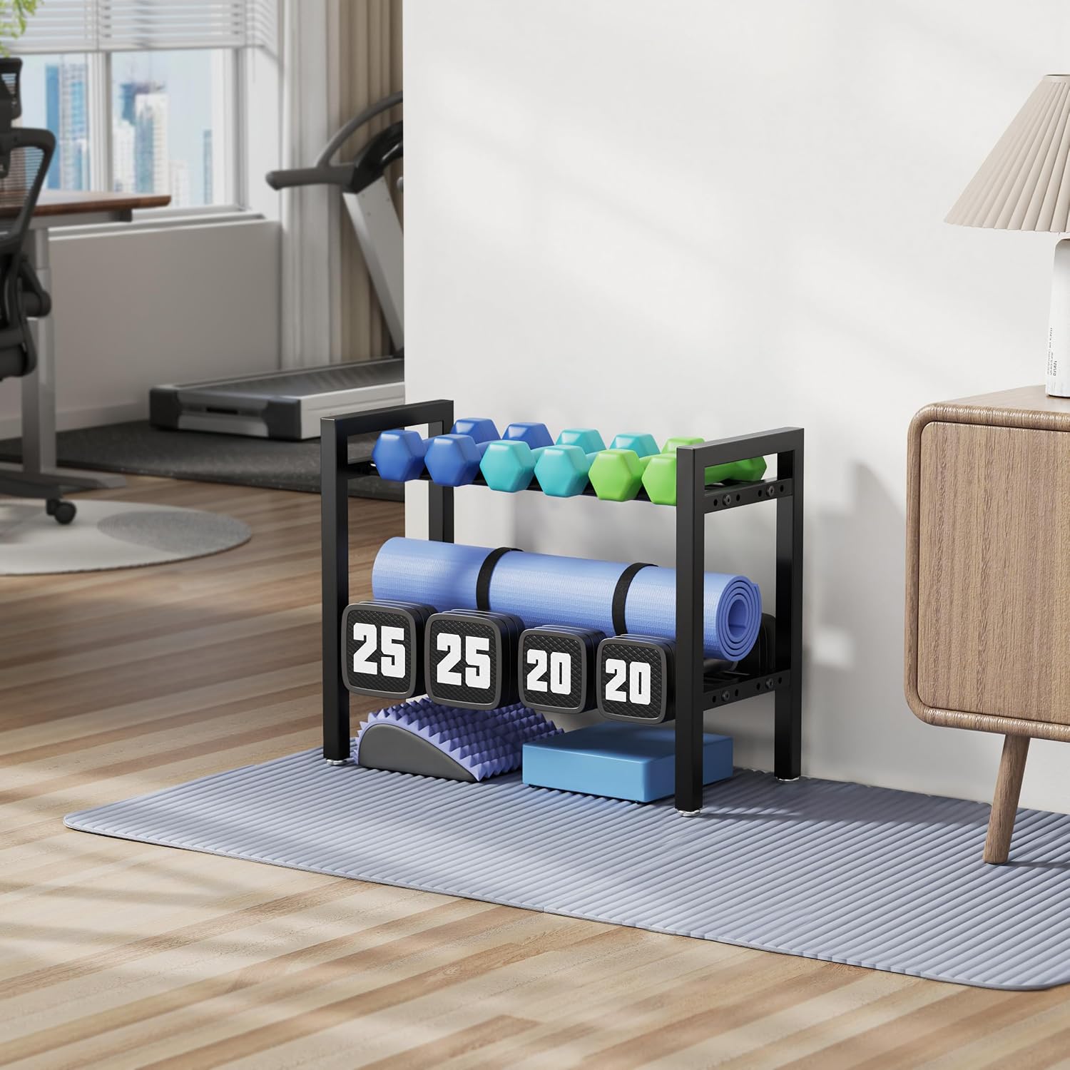 2‑Tier Adjustable Dumbbell Rack‑Rack Only