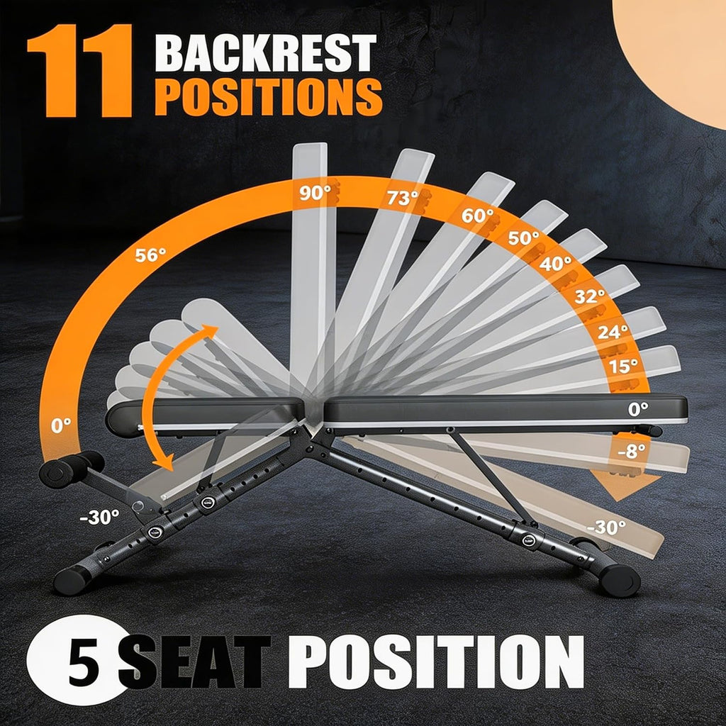 Foldable Adjustable Weight Bench‑1000/1300 LBS