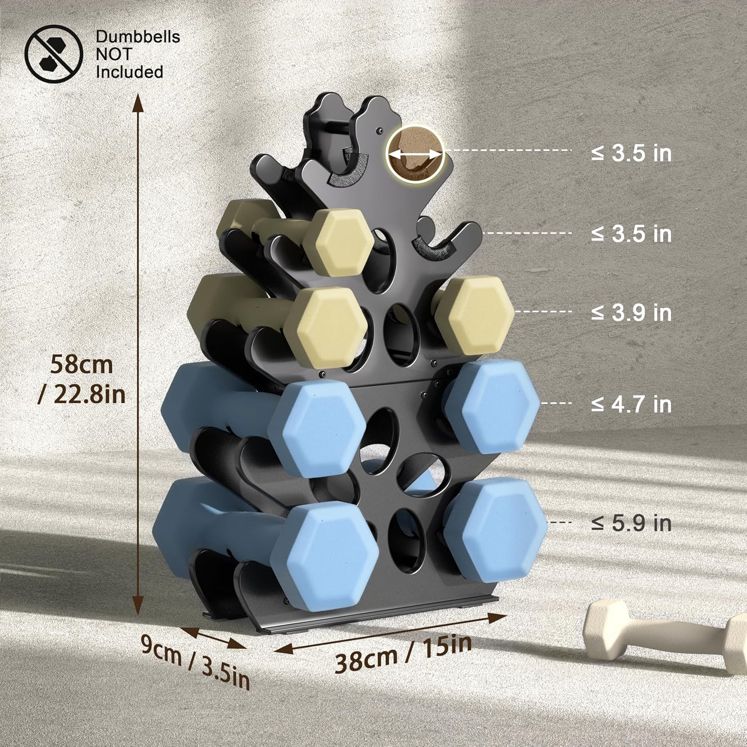 5‑Tier & 4‑Tier Dumbbell Rack‑Rack Only
