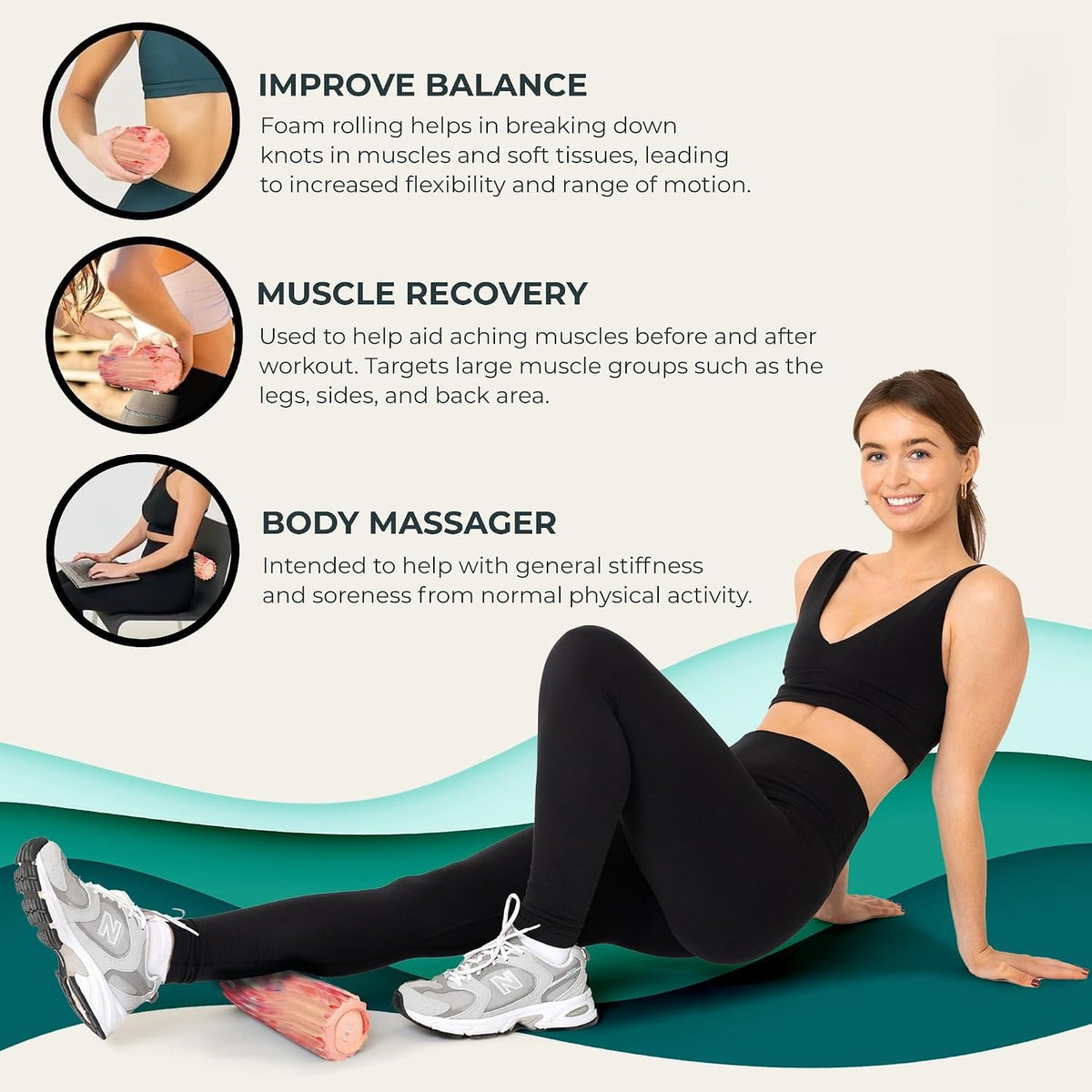 Ripple 11" Mini Foam Roller‑Cotton Candy