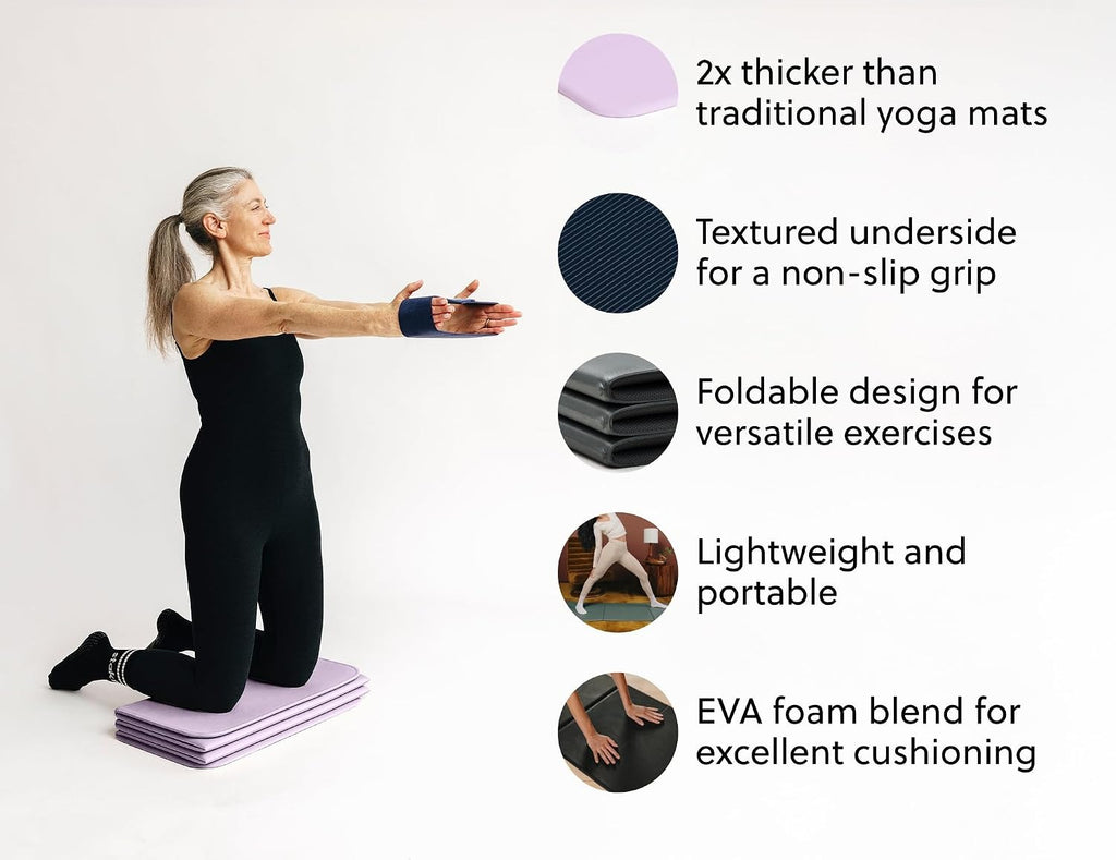 Foldable Yoga Mat Pro‑12mm 2‑In‑1 Fitness Mat