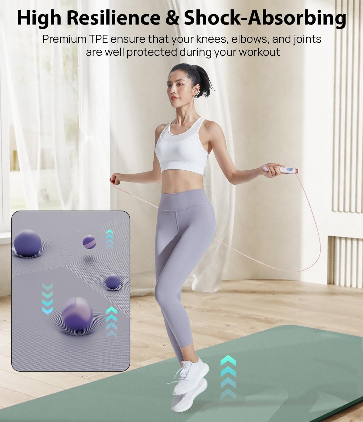 7mm Extra‑Wide Yoga Mat 72" x 32" with Carry Strap