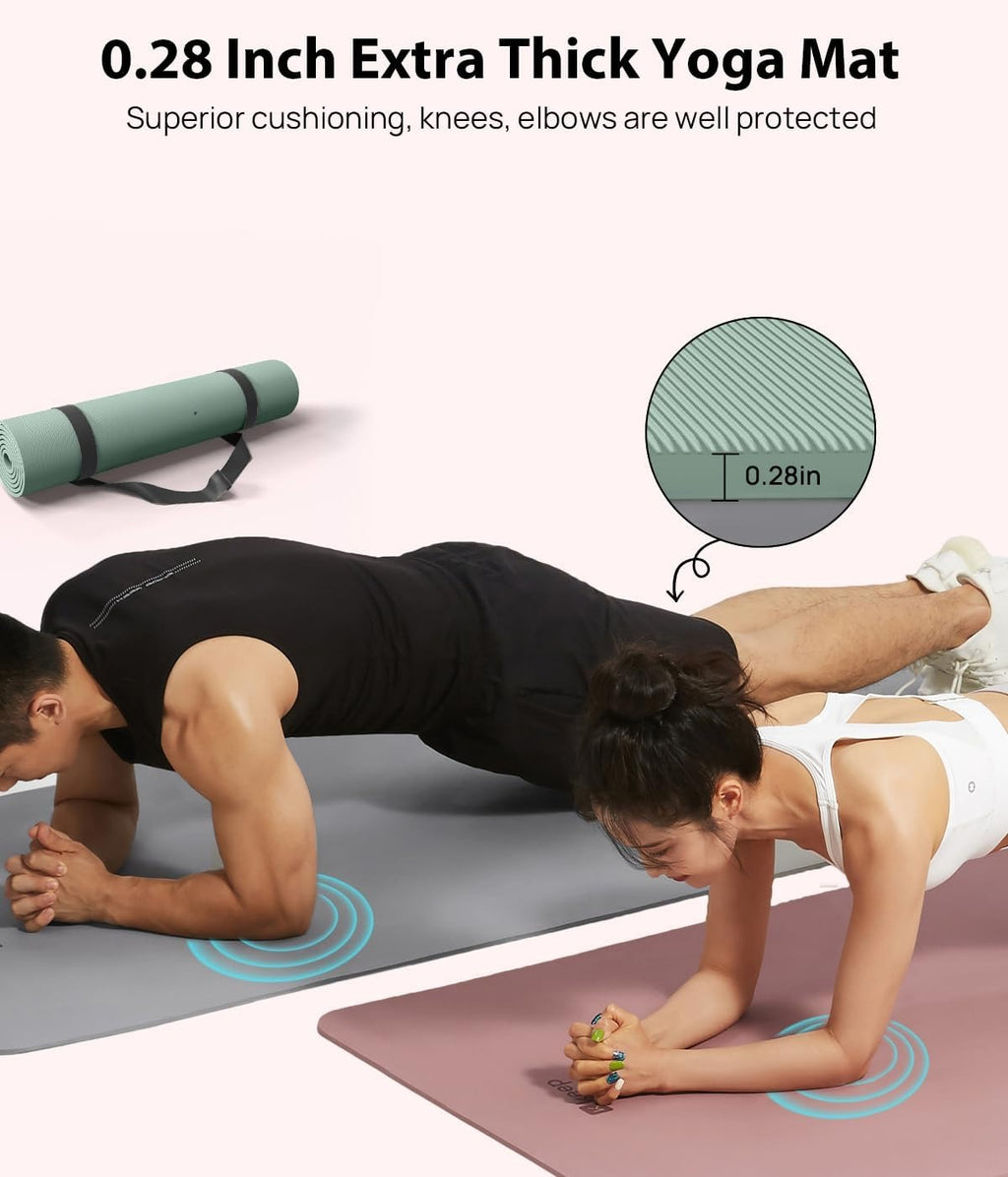 7mm Extra‑Wide Yoga Mat 72" x 32" with Carry Strap