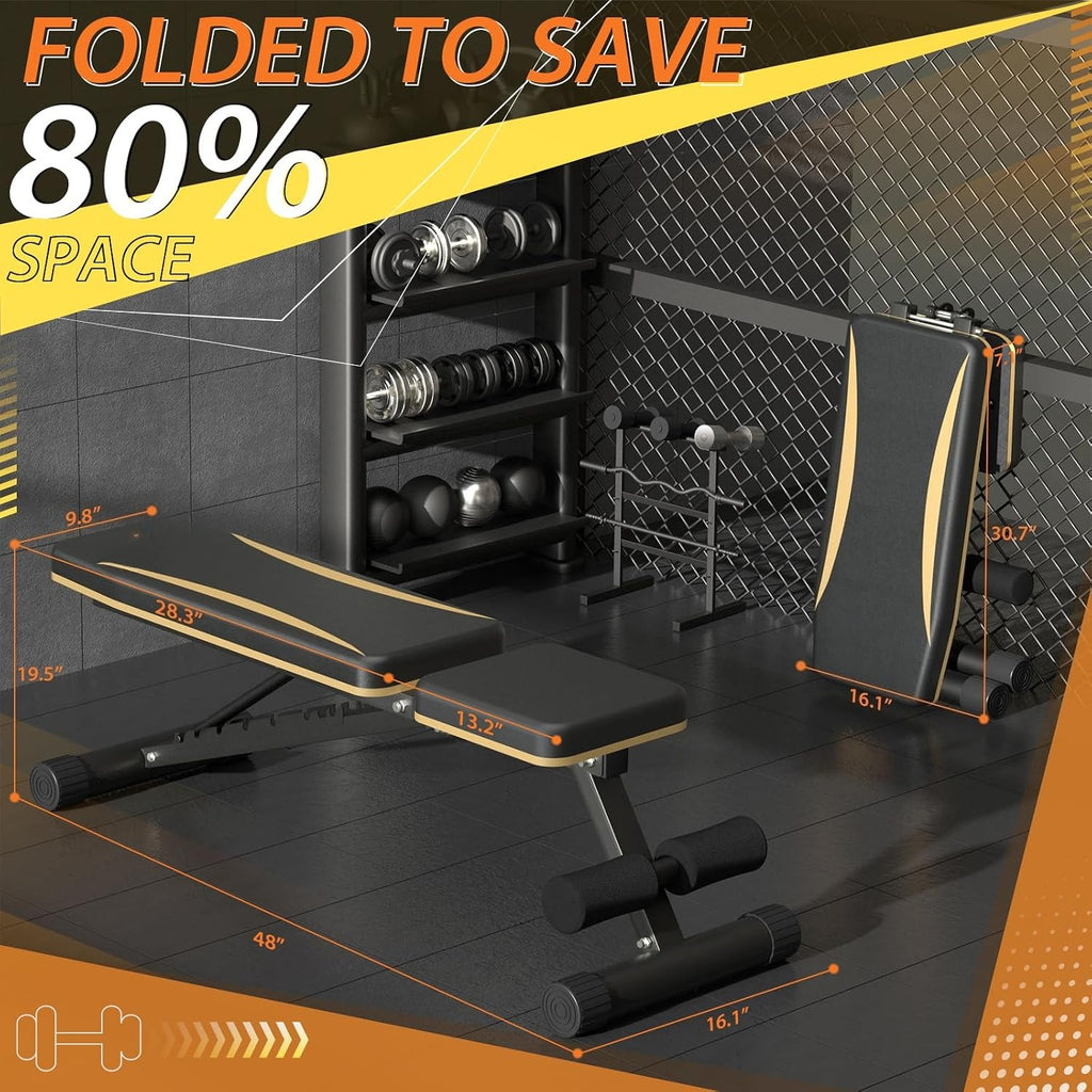 Foldable Adjustable Weight Bench‑660 LBS